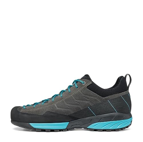 Scarpa M Mescalito GTX Grau - Gore-Tex Wasserdichter Leichter Herren Zustiegsschuh, Größe EU 41.5 - Farbe Shark - Azur von Scarpa