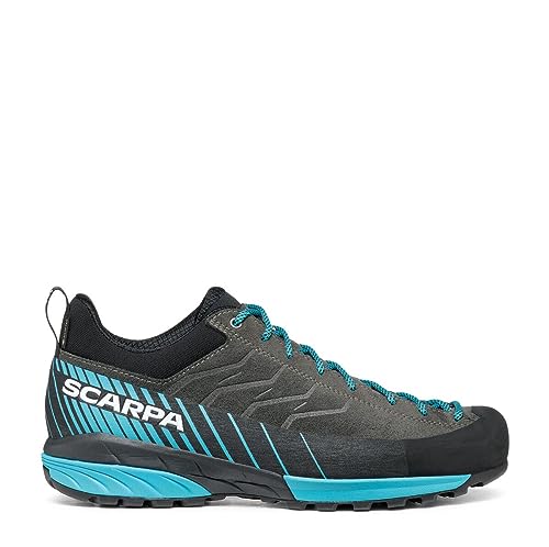 Scarpa M Mescalito GTX Grau - Gore-Tex Wasserdichter Leichter Herren Zustiegsschuh, Größe EU 42 - Farbe Shark - Azure von Scarpa