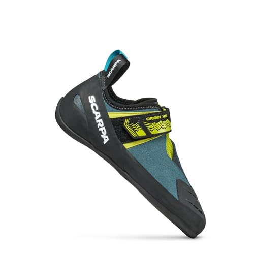 Scarpa M Origin Vs Blau - Bequemer weicher Herren Kletterschuh, Größe EU 45 - Farbe Petrol - Lime von Scarpa