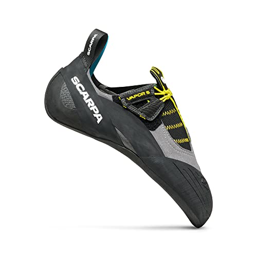 Scarpa M Vapor S Grau - Flexibler präziser Herren Slipper Kletterschuh, Größe EU 40.5 - Farbe Smoke - Yellow von Scarpa