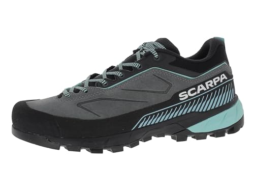 Scarpa Rapid XT WMN Zustiegsschuhe Damen mit atmungsaktiven Mesh Innenfutter und griffiger Vibramsohle | Wanderschuhe | Klettersteigschuhe | Trekkingschuhe midgray-Aqua EU 39 von Scarpa