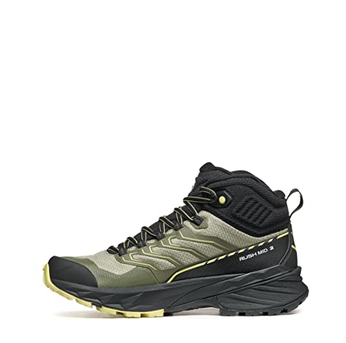 Scarpa Rush Mid 2 GTX wasserdichte Gore-Tex Stiefel für Damen zum Wandern, Salbei/Dusty Gelb, 6.5-7 Women/5.5-6 Men von Scarpa