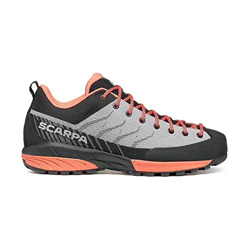 Scarpa W Mescalito Planet Grau-Rot - Atmungsaktiver Leichter Damen Zustiegsschuh, Größe EU 37.5 - Farbe LightGray - Cora von Scarpa