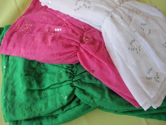 Smaragdgrüner Paillettenschal Aus Funkelnder Baumwollgaze, Türkisch Made Weiß Rosa Für Frauen von Scarves2012