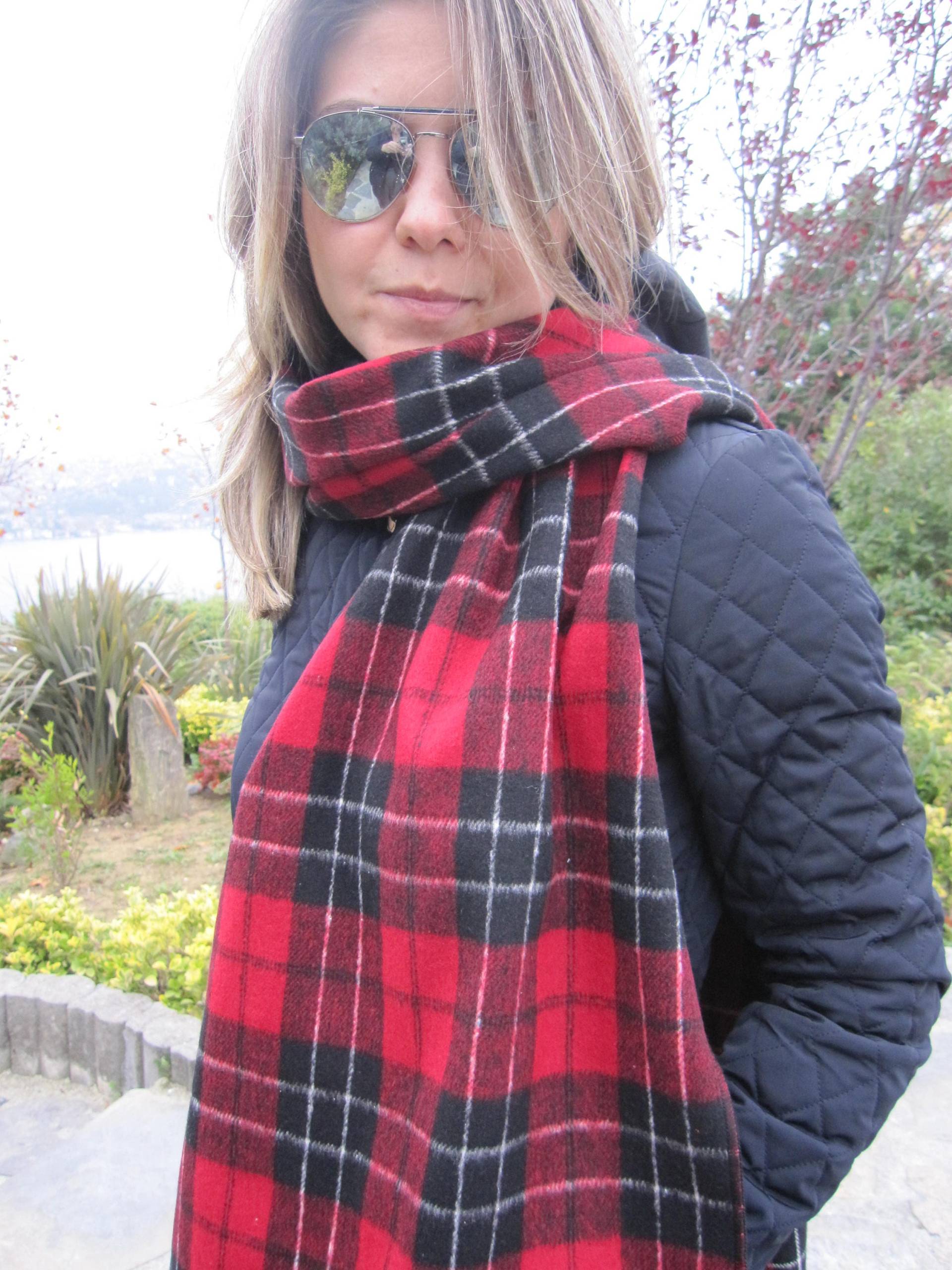 Tartan Decke Schal-Rot Schwarz Weiß Kariert Flanell Schal Geschenk Für Sie-2026 Frau Mann Mode-Schal-Warme Winter-Schals von Scarves2012