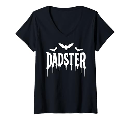 Damen Dadster Halloween Faule Kostüm Lustiger Papa Monster Schreck T-Shirt mit V-Ausschnitt Damen Dadster Halloween Faule Kostüm Lustiger Papa Monster Schreck T-Shirt mit V-Ausschnitt von Scary Cool Dad Apparel Co.