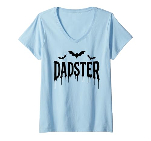 Damen Dadster Halloween Lazy Kostüm Lustiger Papa Monster Fright Boo T-Shirt mit V-Ausschnitt Damen Dadster Halloween Lazy Kostüm Lustiger Papa Monster Fright Boo T-Shirt mit V-Ausschnitt von Scary Cool Dad Apparel Co.