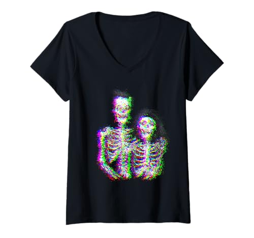 Damen Gruseliges Paar Summerween Halloween Konzert T-Shirt mit V-Ausschnitt Damen Gruseliges Paar Summerween Halloween Konzert T-Shirt mit V-Ausschnitt von Scary Couple Halloween Summerween Concert Outfits