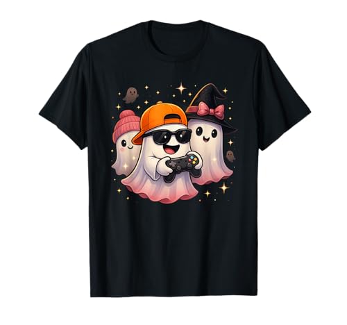 Halloween Ghost Gamer Gruselkostüm Gaming Herren Jungen Kinder T-Shirt von Scary Ghost Halloween Costume Video Gamer Boy Men