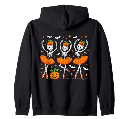 Halloween Ballett-Skelette Kürbis Männer Frauen Kinder Kapuzenjacke von Scary Halloween Ballet Skeleton Dance Apparel