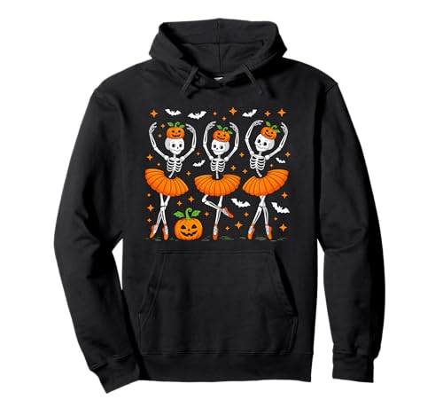 Halloween Ballett-Skelette Kürbis Männer Frauen Kinder Pullover Hoodie von Scary Halloween Ballet Skeleton Dance Apparel