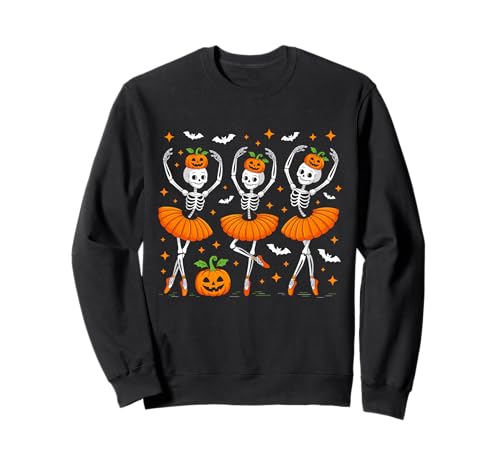 Halloween Ballett-Skelette Kürbis Männer Frauen Kinder Sweatshirt von Scary Halloween Ballet Skeleton Dance Apparel