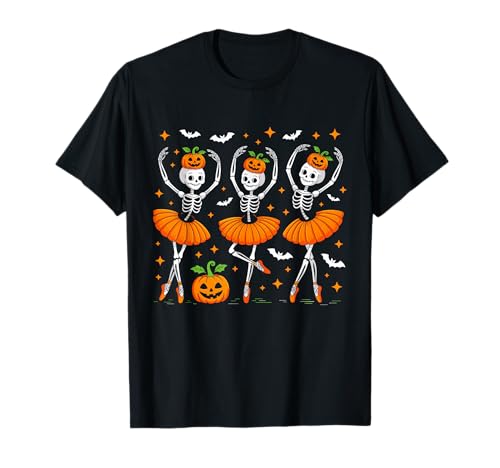 Halloween Ballett-Skelette Kürbis Männer Frauen Kinder T-Shirt Halloween Ballett-Skelette Kürbis Männer Frauen Kinder T-Shirt von Scary Halloween Ballet Skeleton Dance Apparel
