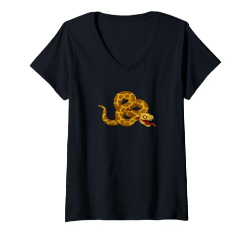 Damen Zombie Boa Constrictor Snake Reptil Undead Scare Boo Spook T-Shirt mit V-Ausschnitt von Scary Halloween Spooky Apparel for Men Women by RJ