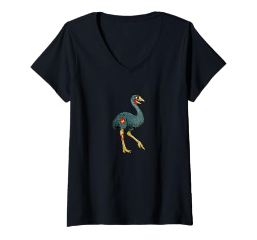 Damen Zombie Emu Strauß - Undead Scare Boo Spook T-Shirt mit V-Ausschnitt Damen Zombie Emu Strauß - Undead Scare Boo Spook T-Shirt mit V-Ausschnitt von Scary Halloween Spooky Apparel for Men Women by RJ