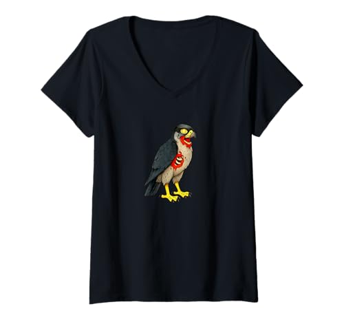 Damen Zombie Falcon Hawk Vogelbeobachtung — Undead Scare Boo Spook T-Shirt mit V-Ausschnitt Damen Zombie Falcon Hawk Vogelbeobachtung — Undead Scare Boo Spook T-Shirt mit V-Ausschnitt von Scary Halloween Spooky Apparel for Men Women by RJ