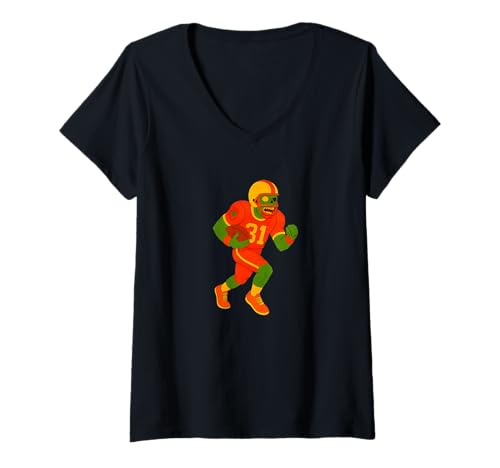 Damen Zombie-Fußballspieler Running Back — Undead Scare Boo Spook T-Shirt mit V-Ausschnitt Damen Zombie-Fußballspieler Running Back — Undead Scare Boo Spook T-Shirt mit V-Ausschnitt von Scary Halloween Spooky Apparel for Men Women by RJ