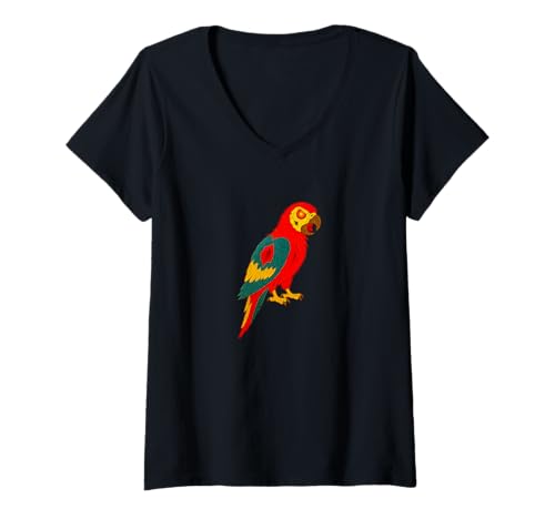 Damen Zombie Papagei Vogel Haustier – Untote Angst Boo Spook T-Shirt mit V-Ausschnitt von Scary Halloween Spooky Apparel for Men Women by RJ