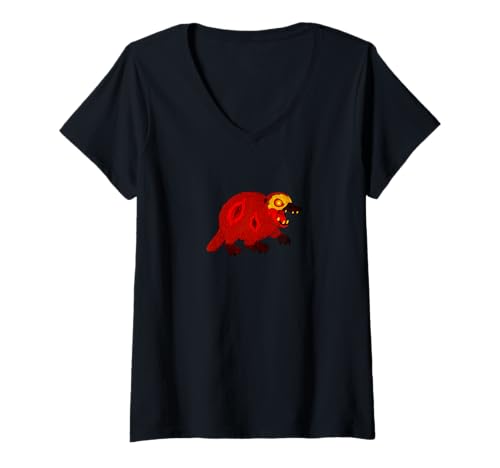Damen Zombie Schnabeltier - Untote Angst Boo Spook T-Shirt mit V-Ausschnitt von Scary Halloween Spooky Apparel for Men Women by RJ
