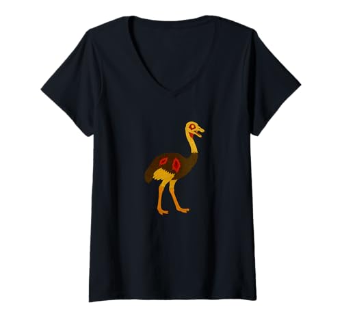 Damen Zombie Strauß-Tier - Untote Angst Boo Spook T-Shirt mit V-Ausschnitt Damen Zombie Strauß-Tier - Untote Angst Boo Spook T-Shirt mit V-Ausschnitt von Scary Halloween Spooky Apparel for Men Women by RJ