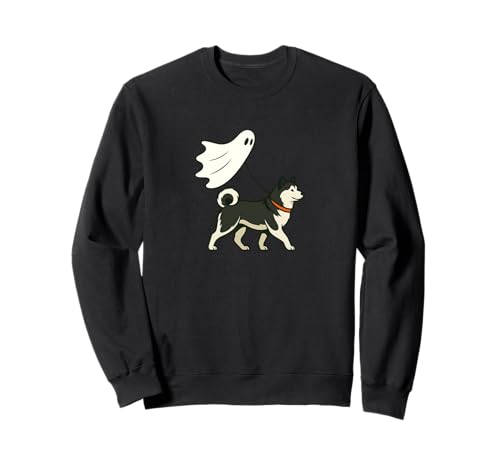 Flying Ghost Walking Alaskan Malamute – Hund Mama Papa Haustier Sweatshirt von Scary Halloween Spooky Apparel for Men Women by RJ