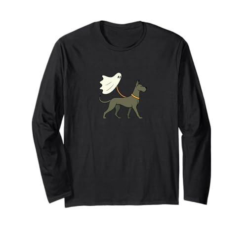 Flying Ghost Walking Deutsche Dogge – Hund Mama Papa Haustier Langarmshirt von Scary Halloween Spooky Apparel for Men Women by RJ