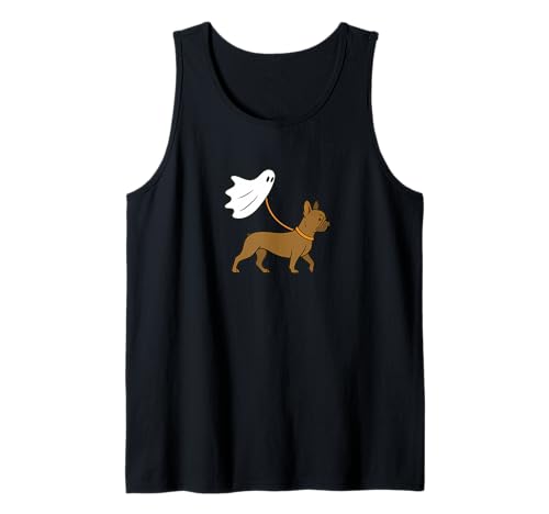 Flying Ghost Walking Französische Bulldogge – Hund Mama Papa Haustier Tank Top von Scary Halloween Spooky Apparel for Men Women by RJ