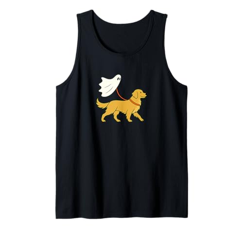 Flying Ghost Walking Golden Retriever – Hund Mama Papa Haustier Tank Top von Scary Halloween Spooky Apparel for Men Women by RJ
