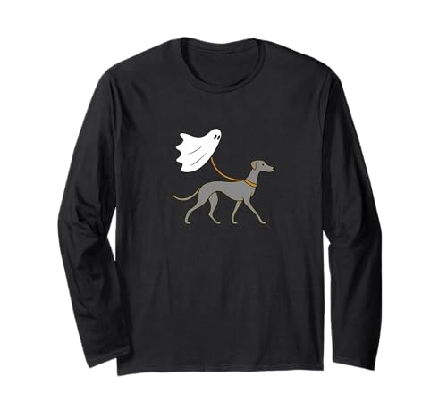 Flying Ghost Walking Italian Greyhound - Hund Mama Papa Haustier Langarmshirt von Scary Halloween Spooky Apparel for Men Women by RJ