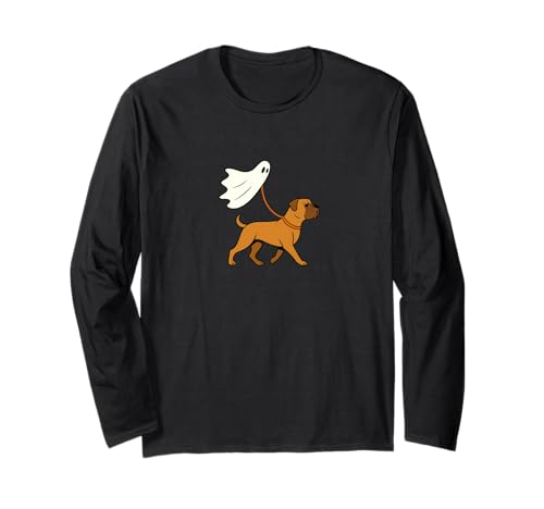 Flying Ghost Walking Mastiff – Hund Mama Papa Haustier Langarmshirt von Scary Halloween Spooky Apparel for Men Women by RJ