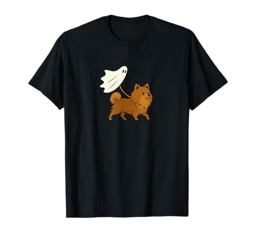 Flying Ghost Walking Pomeranian – Hund Mama Papa Haustier T-Shirt von Scary Halloween Spooky Apparel for Men Women by RJ