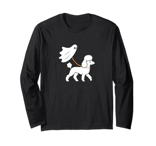 Flying Ghost Walking Pudel – Hund Mama Papa Haustier Langarmshirt von Scary Halloween Spooky Apparel for Men Women by RJ