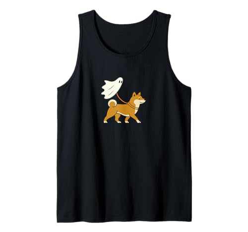Flying Ghost Walking Shiba Inu – Hund Mama Papa Haustier Tank Top von Scary Halloween Spooky Apparel for Men Women by RJ