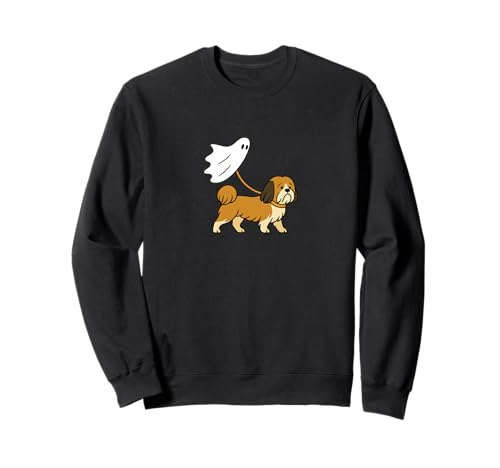 Flying Ghost Walking Shih Tzu – Hund Mama Papa Haustier Sweatshirt von Scary Halloween Spooky Apparel for Men Women by RJ