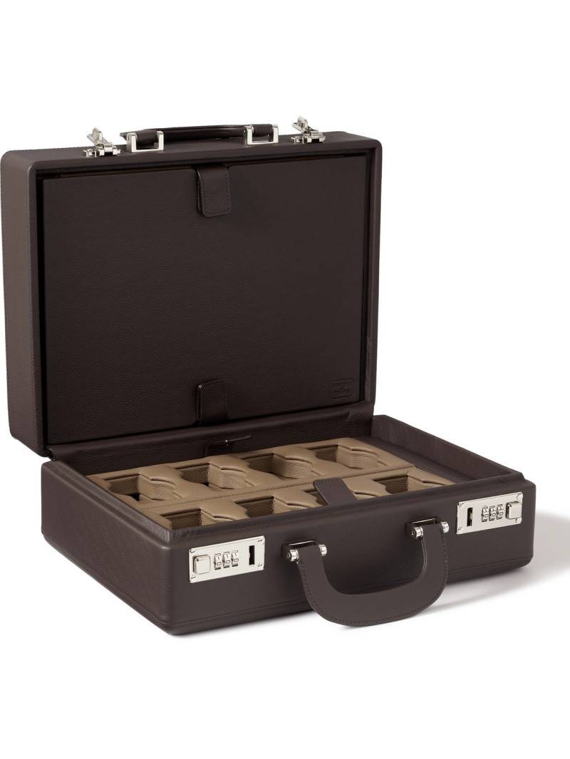 Scatola del Tempo - Valigetta Full-Grain Leather 16-Piece Travel Watch Case - Men - Black von Scatola del Tempo