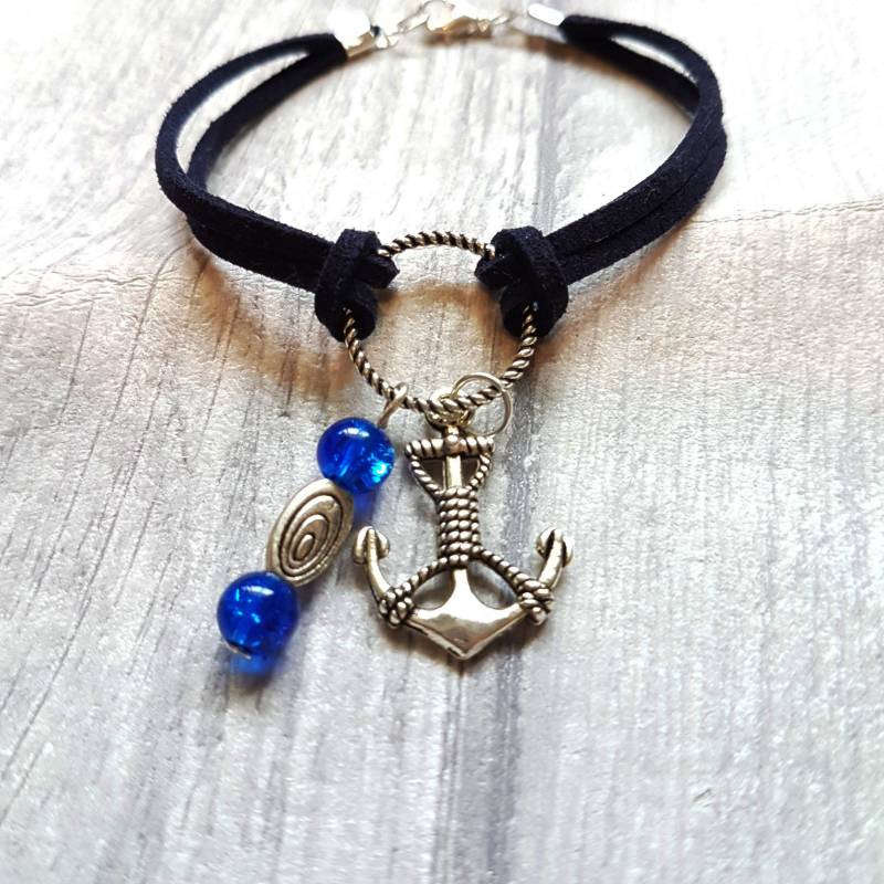 Anker Charm Armband, Geschenk, Boho Schmuck, Hoffnung, Geschenke Für Sie, Wildlederarmband, Kunstleder Anker Charm Armband, Geschenk, Boho Schmuck, Hoffnung, Geschenke Für Sie, Wildlederarmband, Kunstleder von ScatterlingDesigns