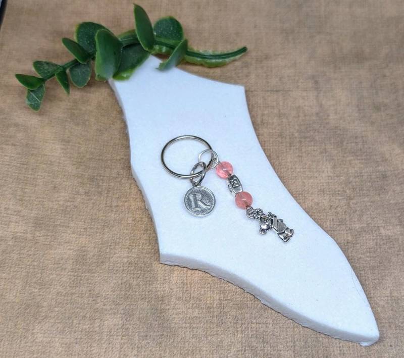 Bären - Und Blumenschlüsselring, Niedlicher Bärenschlüsselring, Bär, Der Blume, Niedlichen Schlüsselbund Gibt von ScatterlingDesigns