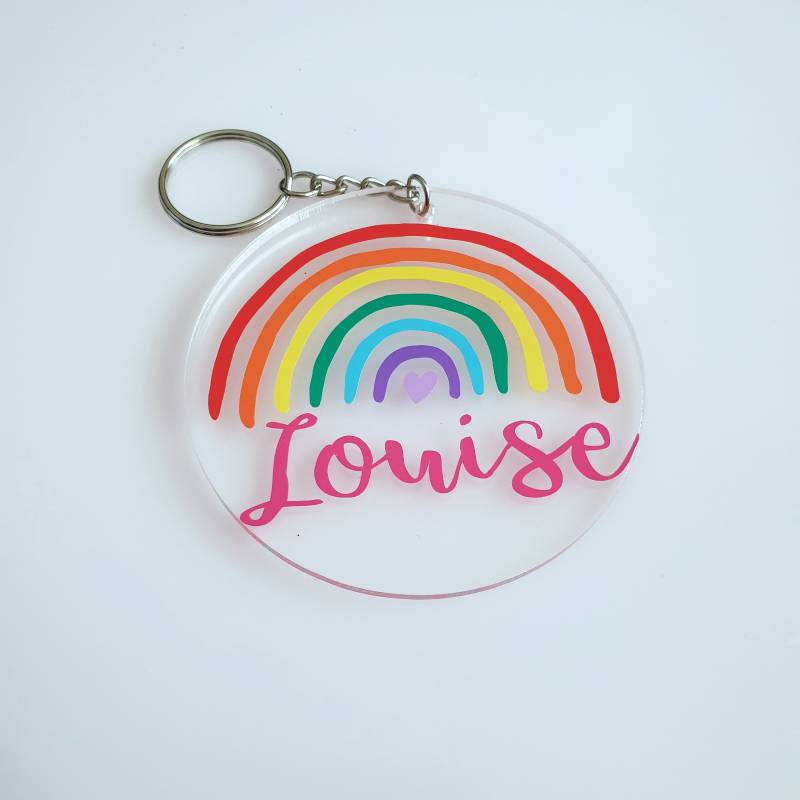 Personalisierter Regenbogen Schlüsselanhänger, Personalisierter Schlüsselanhänger Name Mit Schlüsselring, Geschenk von ScatterlingDesigns