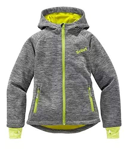 Sccout Scout Softshelljacke Fleece gefüttert grau melange lime (140-146, Grau) von Sccout