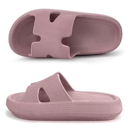 Wolkenkissen Wiederherstellung Rutschen für Damen, Frauen H-starp Plattform Bequeme Memory Foam Arch Support Sandalen, wasserdichte EVA gepolsterte Kissen Hausschuhe für Stranddusche Bad Pool von Scecocrs