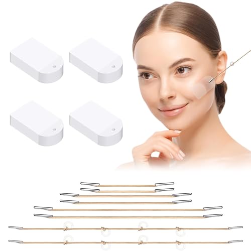 Scettar Face Lifting Tape,80 Stück Face Tape,Facelifting Tape Unsichtbare Facelifting Aufkleber,V-Form Instant Invisible Face, Neck and Eye Lift,Make-up Facelifting Werkzeuge Für Gesicht von Scettar