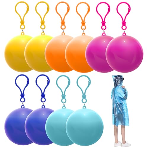 Scettar 10 tragbare Regenmantelbälle: 5 Farben * 2 Stück Regenmantel für Damen Herren Einweg-Poncho Geeignet Einweg Regenponcho für den täglichen Gebrauch und Outdoor-Aktivitäten Camping von Scettar