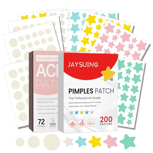 Scettar 272 Stück Pimple Patches Pickel Patch Sterne Unsichtbare Pickel Patch Anti Pflaster Acne Hydrokolloid Unsichtbare Pickel Patch für Entzündungshemmend, gegen Akne von Scettar