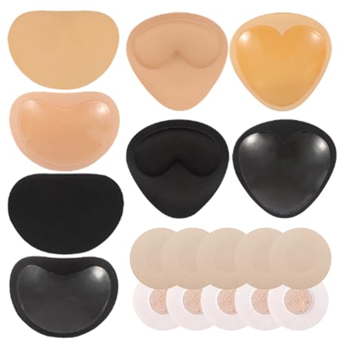 Scettar 4 Paar BH Pads Selbstklebende, BH Insert Pads Push Up Bra Einlagen Im Lieferumfang sind 5 Paar Brustpflaster enthalten Dreiecke und Herzen von Scettar