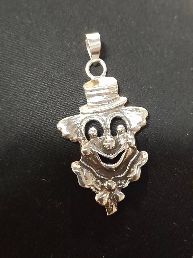 Anhänger Aus 925 Er Sterling Silber Mit Lachendem Clownsgesicht von Schabanag
