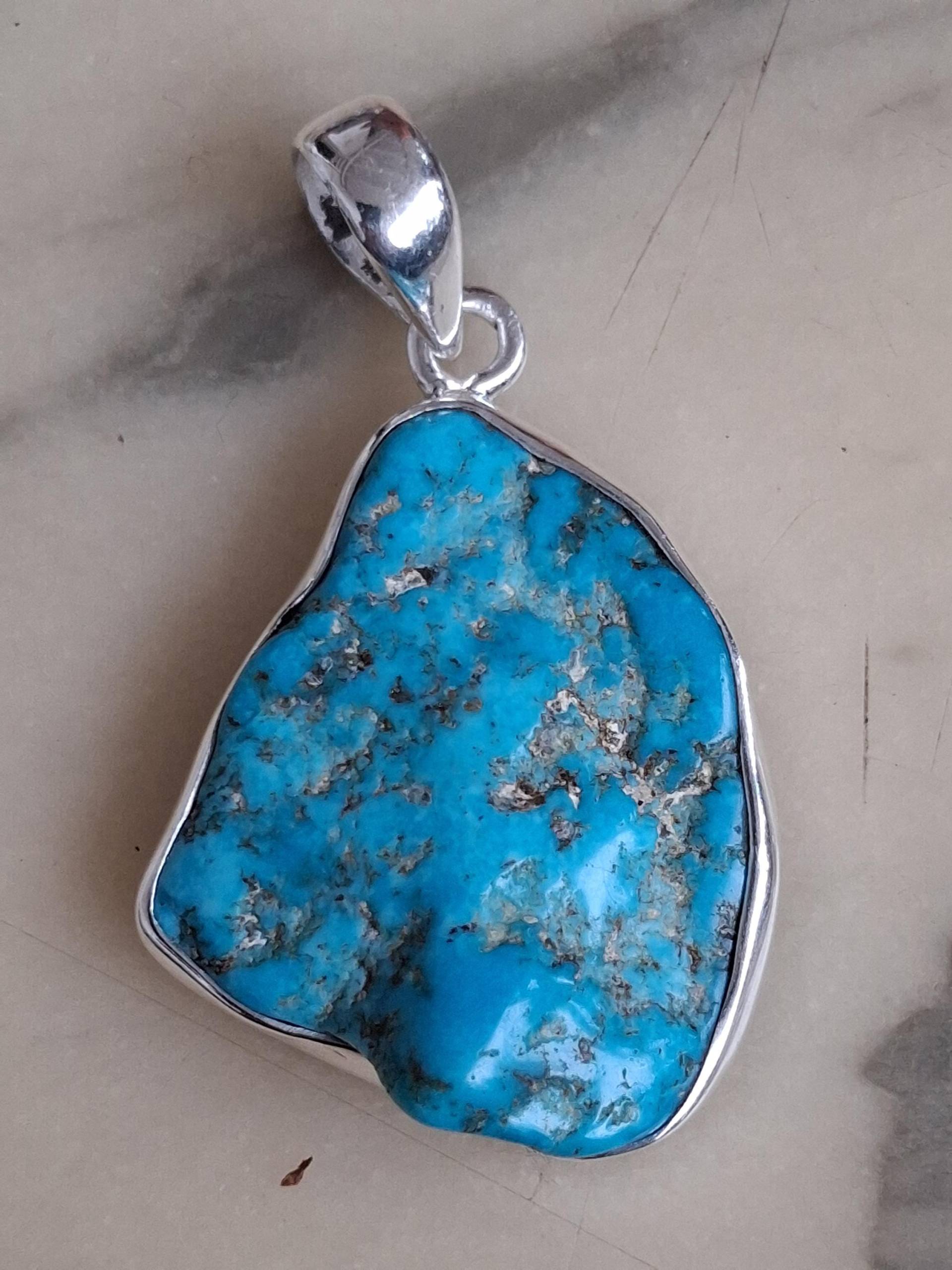 Anhänger Türkis Rohstein 925 Er Sterling Silber von Schabanag