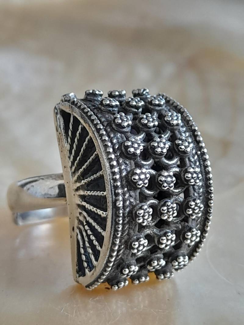 Designer Ring 925 Er Sterling Silber Größe 53 Verstellbar von Schabanag