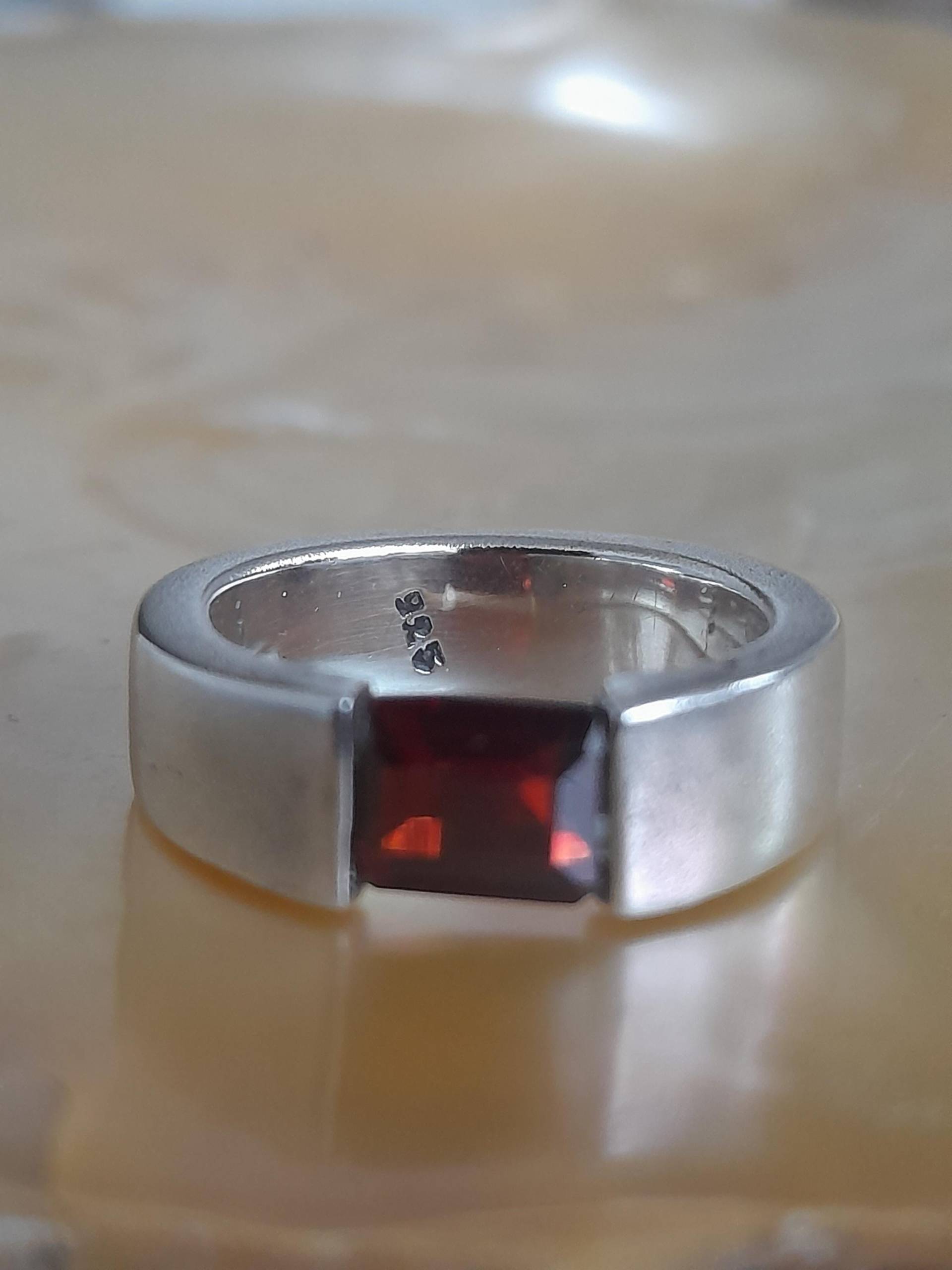 Designer Ring 925 Er Sterling Silber Mit Granat Gr. 51/52 von Schabanag