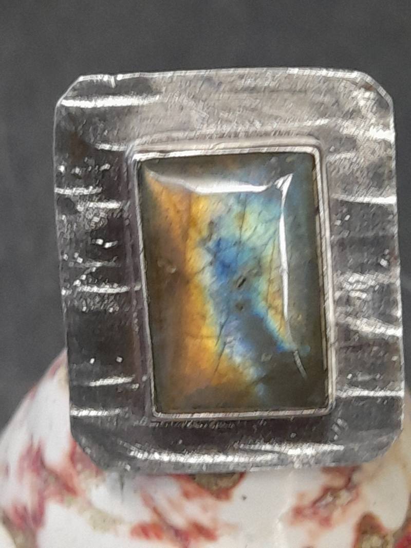 Designer Ring Silber Labradorith von Schabanag