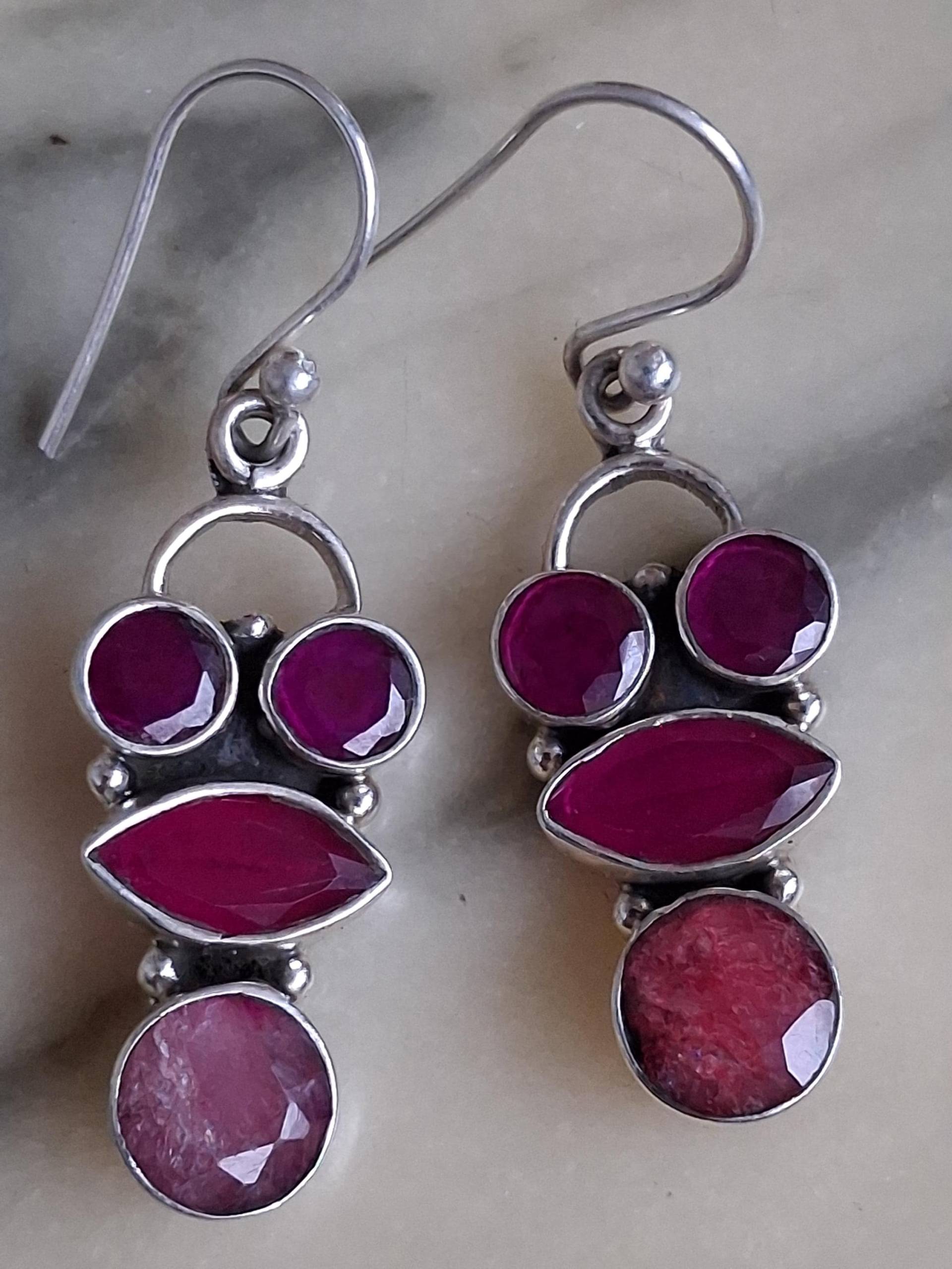 Hängeohrringe Ohrringe Ohrhänger Silber Roter Aventurin von Schabanag